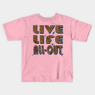 Birthday Gift Sagittarius Girl Fact in Leopard Print: Live Life All Out Kids T-Shirt